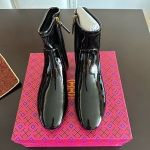 Tory Burch GIGI stretch bootie patent in black